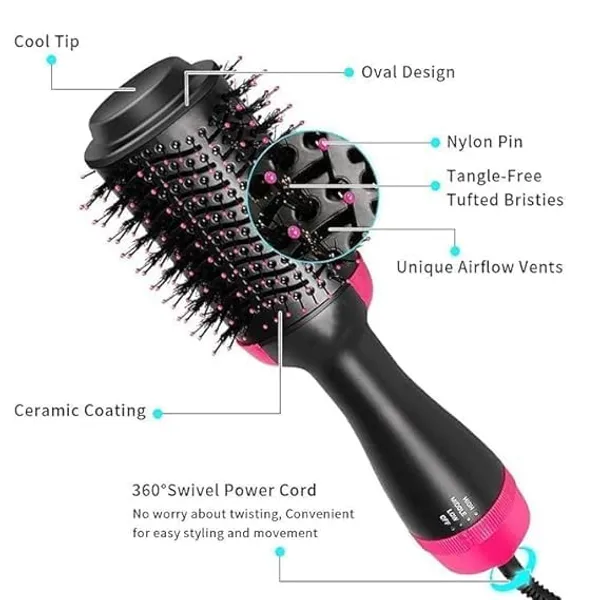 Black_3-In-1_One_Step_Hair_Dryer_&_Volumizer_Brush_-_Hot_Air_Styling_Comb_With_Rotating_Barrel