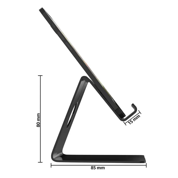 Black_Premium_Adjustable_Phone_Stand_-_Aluminum_Desk_&_Kitchen_Phone_Holder