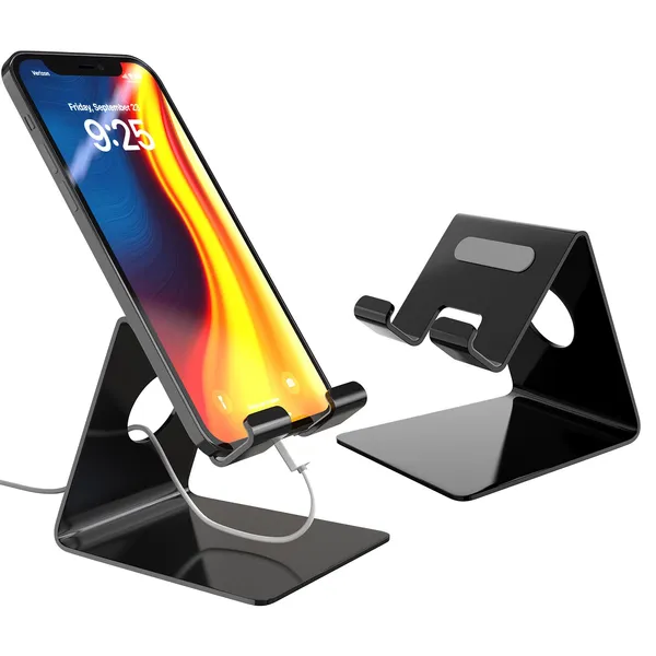Black_Premium_Adjustable_Phone_Stand_-_Aluminum_Desk_&_Kitchen_Phone_Holder