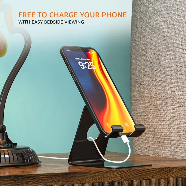 Black_Premium_Adjustable_Phone_Stand_-_Aluminum_Desk_&_Kitchen_Phone_Holder