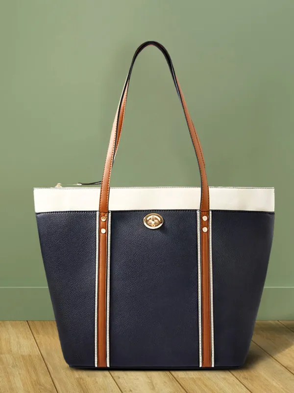 Dark_Blue_Pu_Leather_Nexa_Classic_Handbag_For_Women