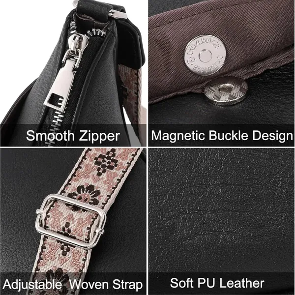 Black_Pu_Leather_Novella_Shoulder_Handbag_For_Women