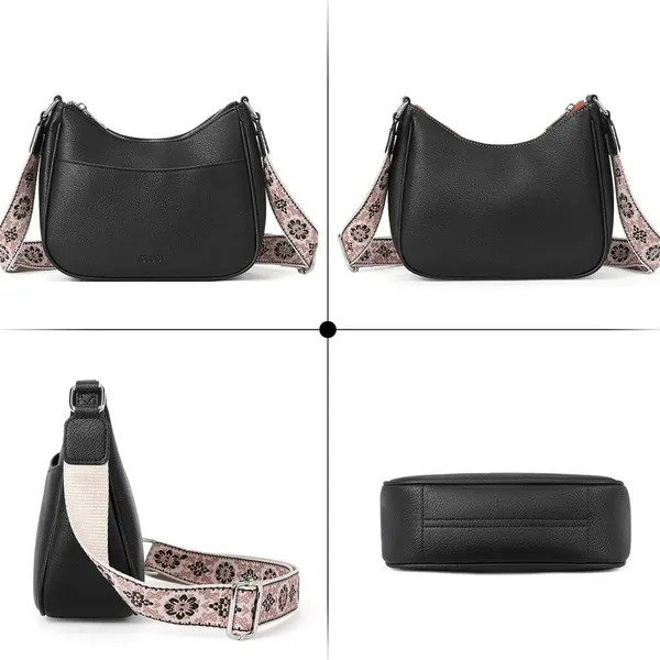 Black_Pu_Leather_Novella_Shoulder_Handbag_For_Women