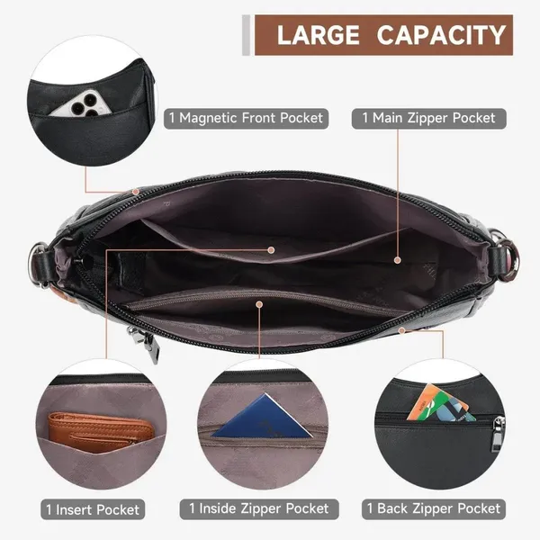 Black_Pu_Leather_Novella_Shoulder_Handbag_For_Women