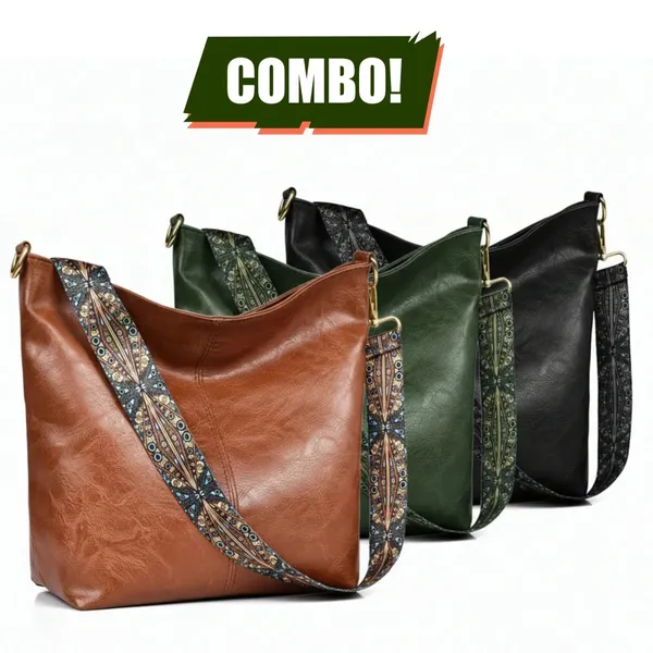 Brown,_Black_&_Green_Pu_Leather_Serena_Travel_Tote_Handbag_For_Women