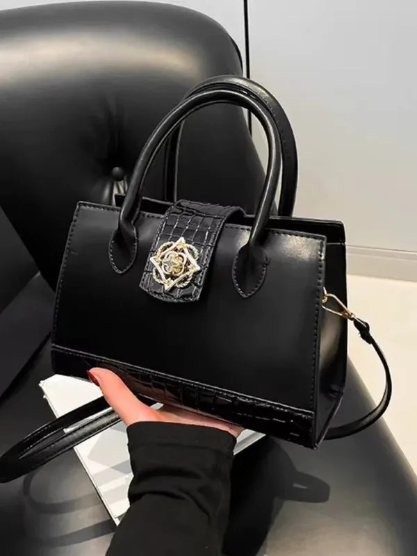 Black_Pu_Leather_Milano_Carry_Handbag_For_Women