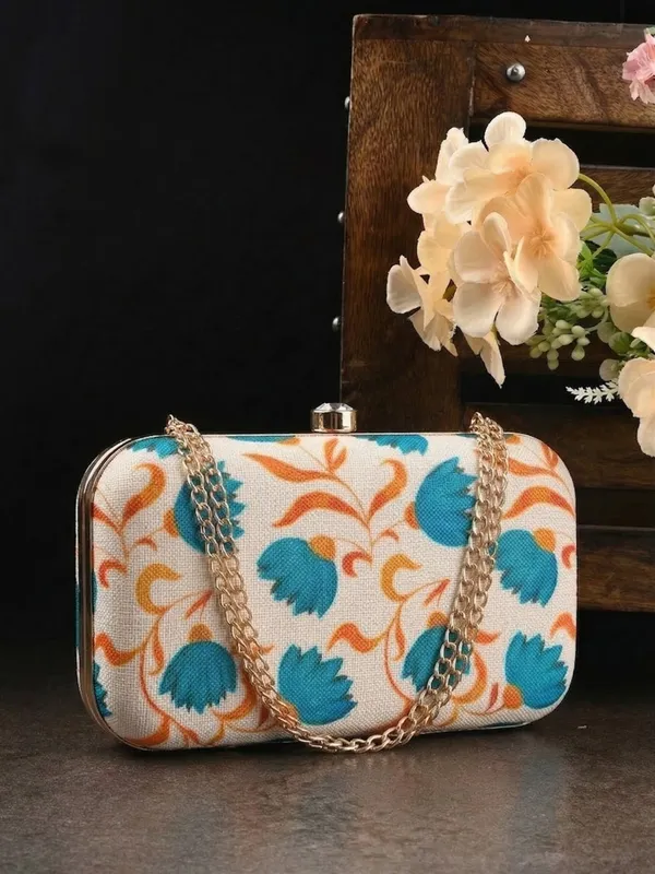 Floral_Print_Box_Clutch_Women's_Elegant_with_Crystal-Embellished_Clasp_and_Detachable_Gold_Chain_Strap