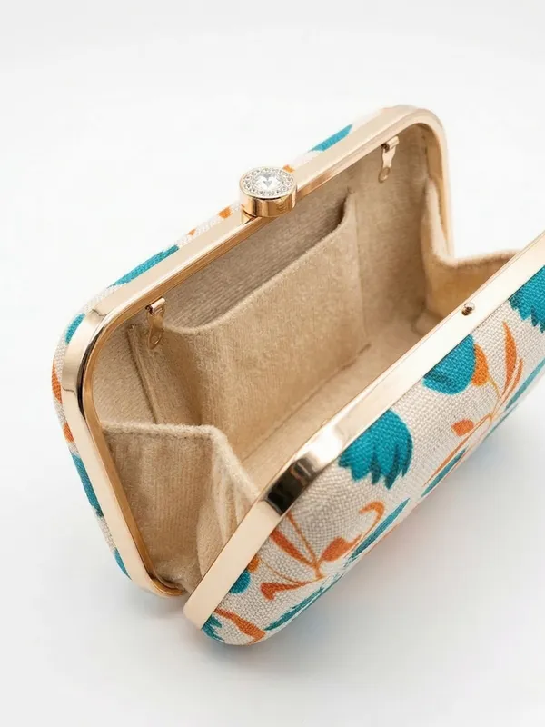 Floral_Print_Box_Clutch_Women's_Elegant_with_Crystal-Embellished_Clasp_and_Detachable_Gold_Chain_Strap