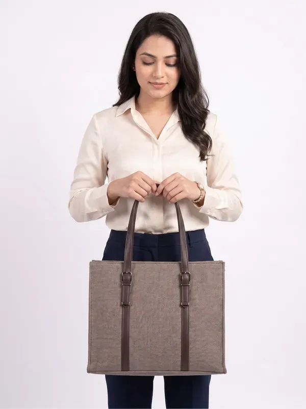 Coffee_Executive_Canvas_Laptop_Tote_Bag_for_Women_|_Fits_15.6"_Laptop_|_Premium_Office_Work_Bag_with_Detachable_Shoulder_Strap_|_Large_Travel_&_College_Tote