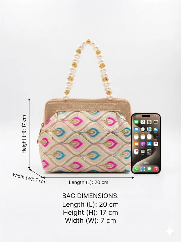 Elegant_Embroidered_Handbag_|_Off-White_Pearl_Handle_Clutch_|_Premium_Ethnic_Purse_&_Festive_Bag