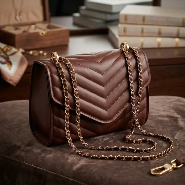 Brown_Quilted_Chevron_Shoulder_Sling_Bag