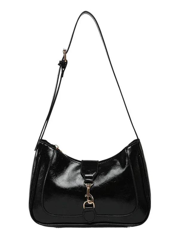 Black_Classic_Shiny_Leather_Shoulder_Bag_&_Underarm_Bag_Handbag