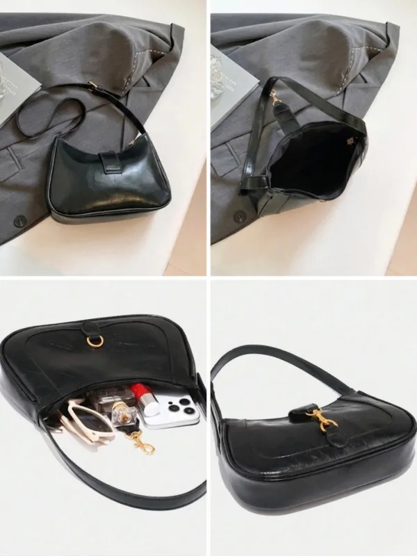 Black_Classic_Shiny_Leather_Shoulder_Bag_&_Underarm_Bag_Handbag