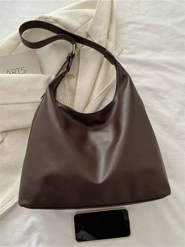 Coffee_Smooth_Leather_Shoulder_Bag_Lightweight_Hobo_Bag_for_Women