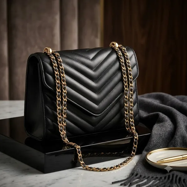 Black_Quilted_Chevron_Shoulder_Sling_Bag
