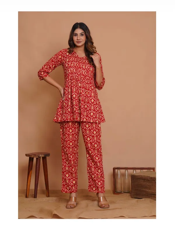 Red_Cotton_Printed_Co-Ord_Set_For_Women