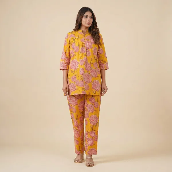 Mustard-Yellow_Cotton_Floral_Print_Co-Ord_Set_For_Women