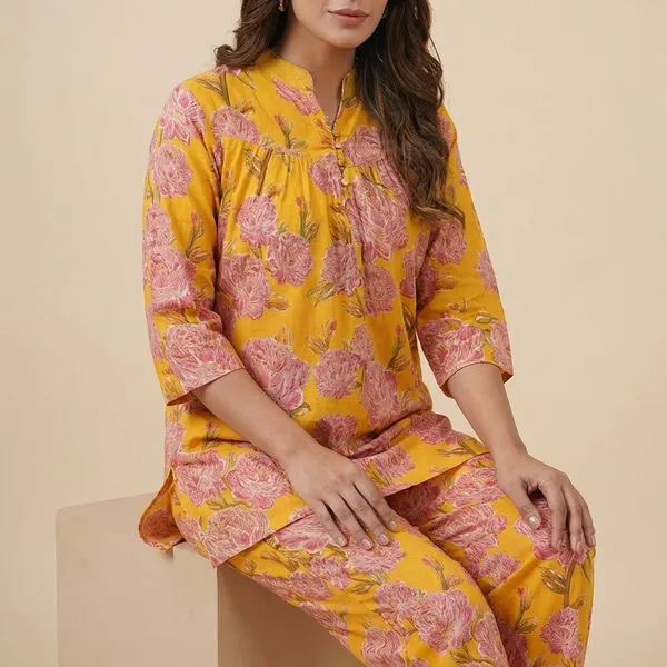 Mustard-Yellow_Cotton_Floral_Print_Co-Ord_Set_For_Women