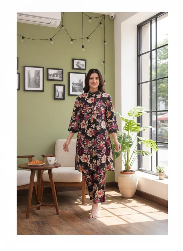 Black_Cotton_Floral_Print_Co-Ord_Set_For_Women
