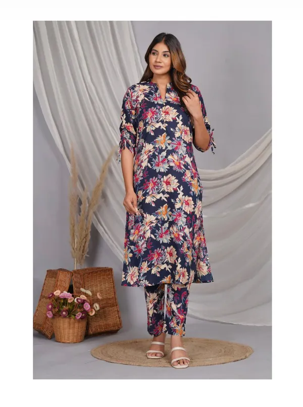 Blue_Cotton_Floral_Print_Co-Ord_Set_For_Women