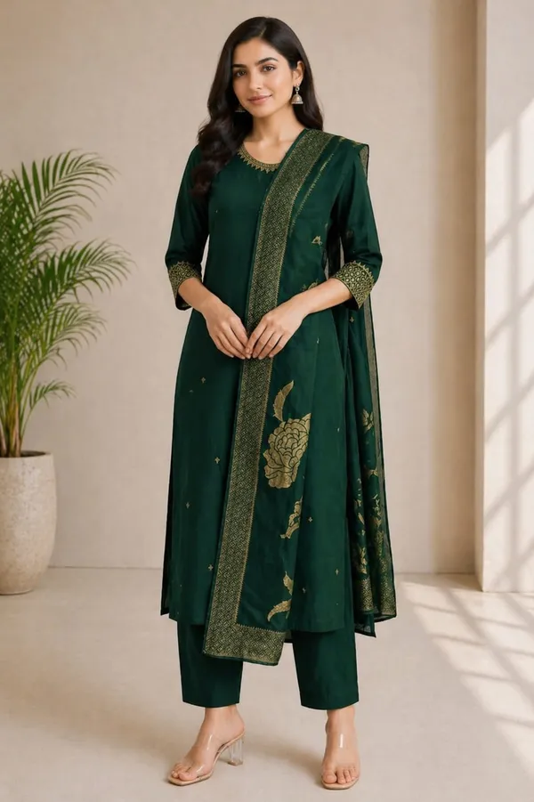 Bottle_Green_Kurti_For_Women