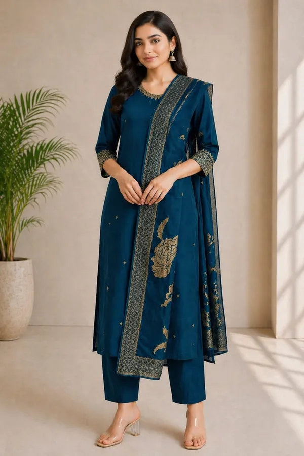 Teal_Blue_Kurti_For_Women