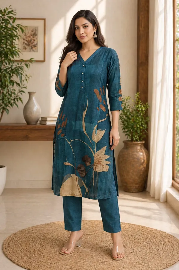 Teal_Bloom_Kurti