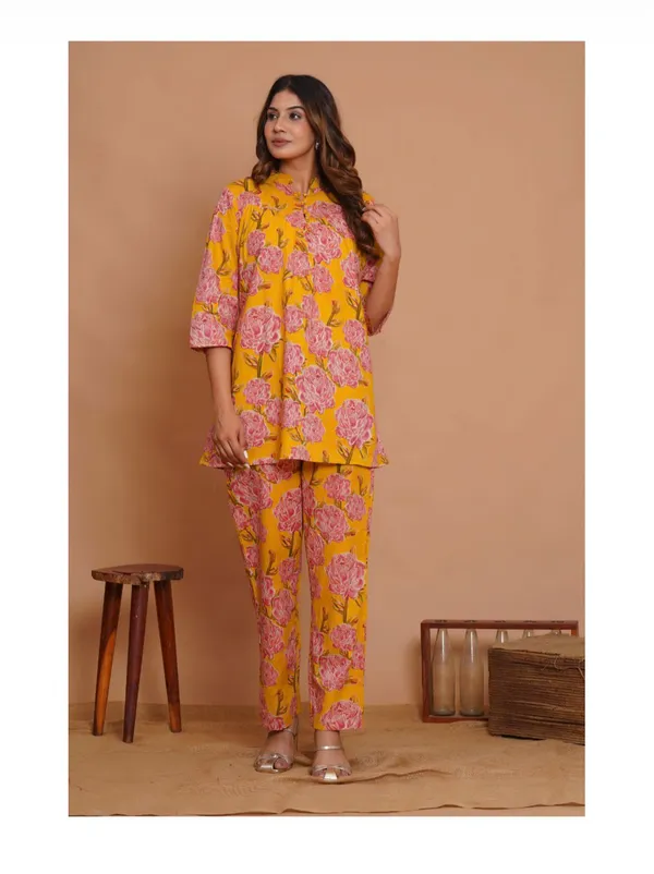 Mustard-Yellow_Cotton_Floral_Print_Co-Ord_Set_For_Women