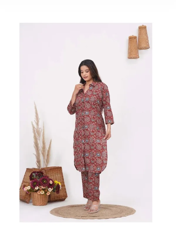 Red_Cotton_Floral_Printed_Co-Ord_Set_For_Women