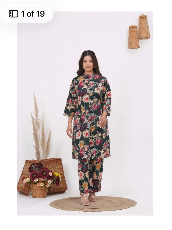 Green_Cotton_Floral_Printed_Co-Ord_Set_For_Women