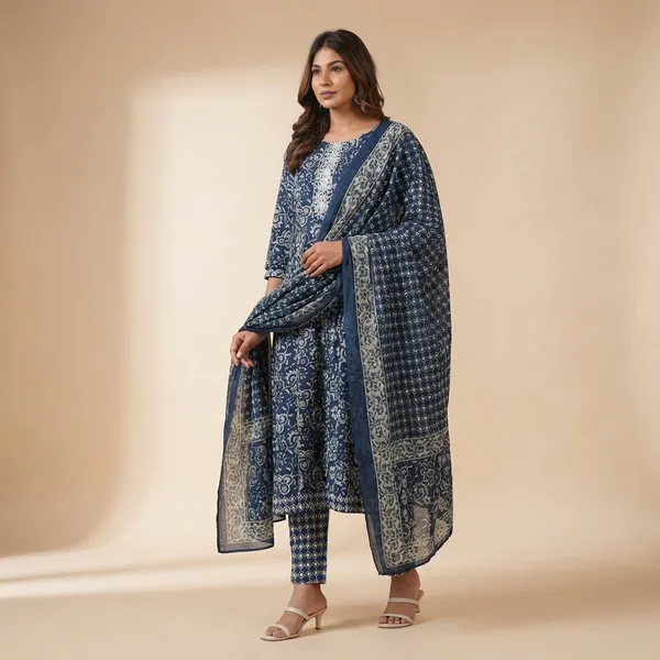 Blue_Cotton_Printed_Suit_Set_For_Women