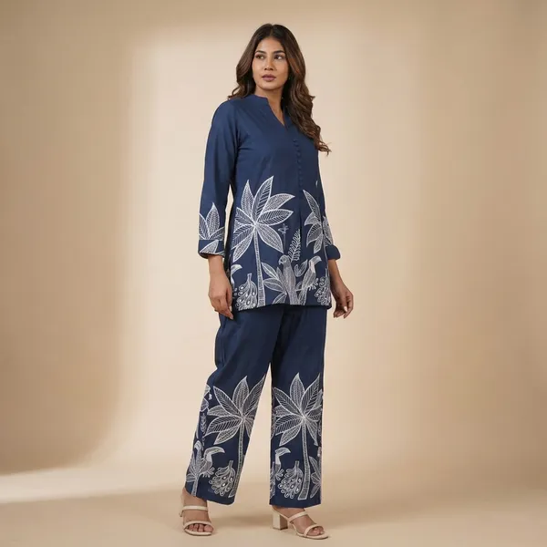 Blue_Cotton_Floral_Embroidered_Co-Ord_Set_For_Women