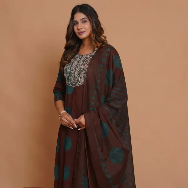Brown_Cotton_Tie-Dye_Suit_Set_For_Women