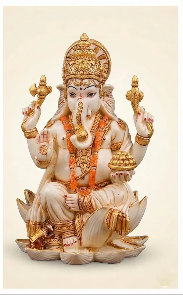 Earthen_7_Lakshmi_Ganesh_Idol_Set_For_Pooja_18_Cm_Marble_Finish_Murti_Gold_Hand_Painted_Religious_Statue_Diwali_Gift_Home_Temple_Decor