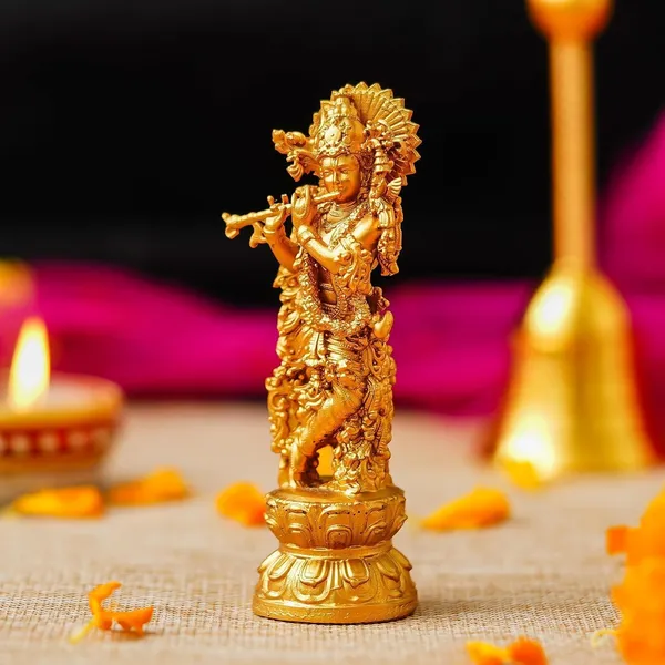 Earthen_Lord_Krishna_Idol_Hindu_Dev_Figurine_Krishna_With_Flute_Murti_Decorative_Handcrafted_Statue_Religious_Statue_Brass_Marble_Krishna_Idol_Murti_For_Car_Dashboard_10_X_30_Cm