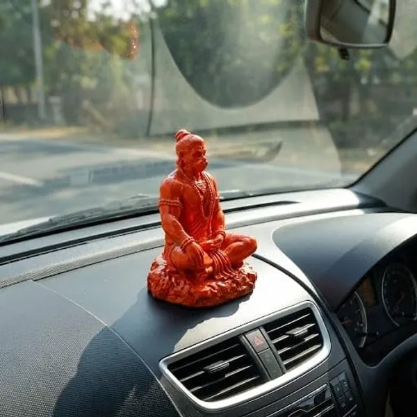 Earthen_Clays_Lord_Hanuman_Idol_For_Car_Dashboard_Meditating_Bajrangbali_Murti_Vibrant_Sindoori_Orange_Premium_Polyresin_Statue_For_Car_Office_Home_Mandir_4_Inch_Orange