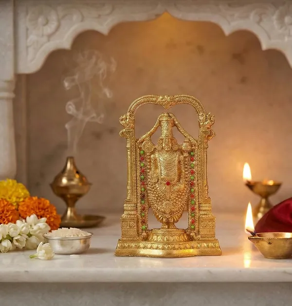 Anantkriti_Tirupati_Balaji_Idol_For_Home_Office_Decor_Golden_Polyresin_Lord_Venkateswara_Murti_Spiritual_Showpiece_Gift_3_Inch