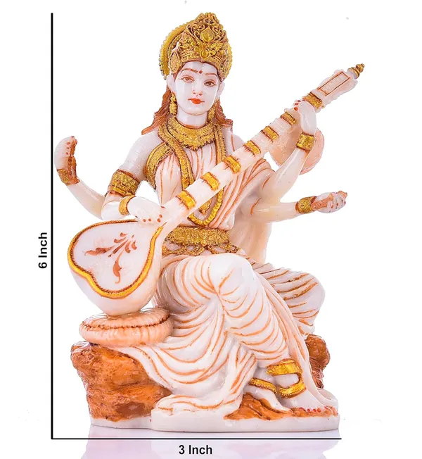 Anantkriti_Handcrafted_Goddess_Saraswati_Idol_White_Gold_Finish_Resin_Murti_With_Veena_6_Inch_Spiritual_Home_Temple_Decor_Vastu_Gift_Item
