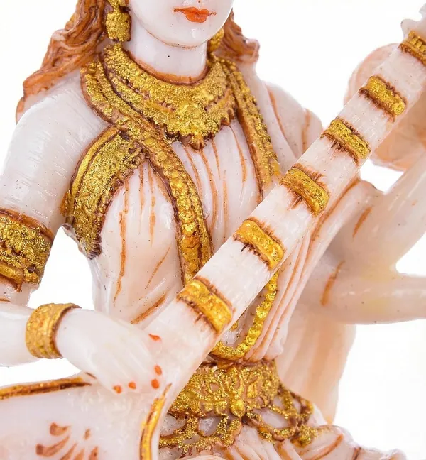 Anantkriti_Handcrafted_Goddess_Saraswati_Idol_White_Gold_Finish_Resin_Murti_With_Veena_6_Inch_Spiritual_Home_Temple_Decor_Vastu_Gift_Item
