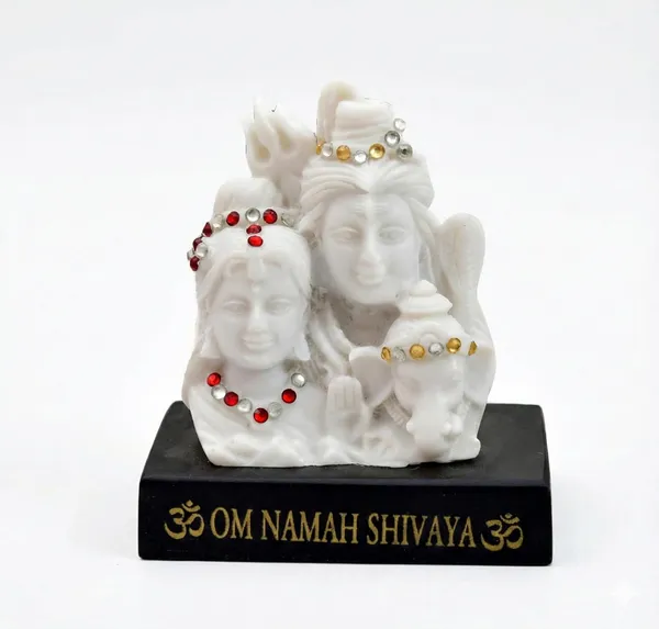 Earthen_Shiv_Parivar_Idol_For_Home_Temple_Lord_Shiva_Parvati_Ganesha_Murti_With_Om_Namah_Shivaya_Base_Decorative_Pooja_Idol_3_5_Inch_White