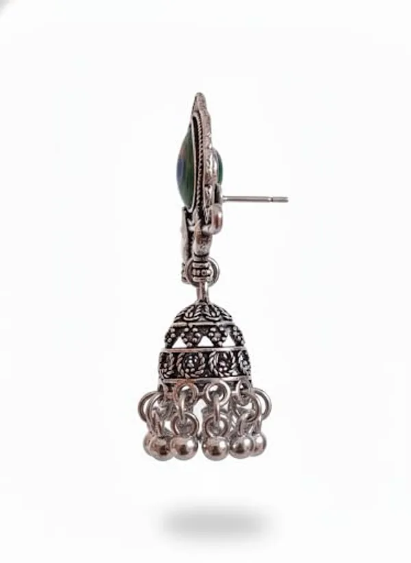 Anantkriti_Jewels_Oxidised_Silver_Krishna_Flute_Peacock_Feather_Jhumka_Earrings_Ethnic_Bansuri_Mor_Pankh_Design_Traditional_Temple_Jewellery_For_Women_Girls