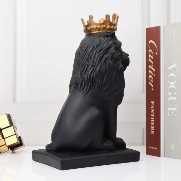 Black_Nordic_Elegance_Regal_Lion_–_Handcrafted_Polyresin_Showpiece_with_Golden_Crown