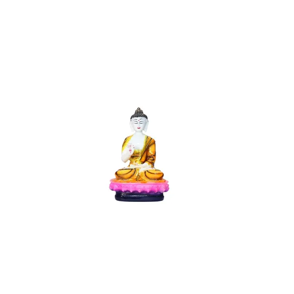 Orange_And_White_Ceramic_Glossy_Religious_Buddha_Statue_For_Home_Decor