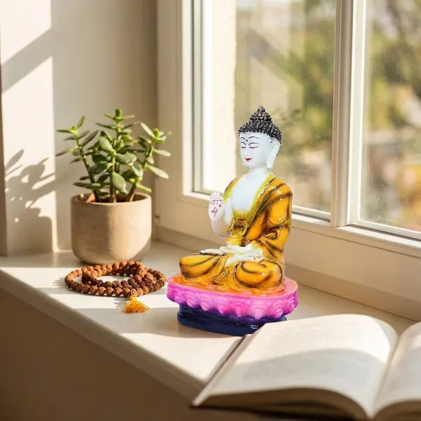 Orange_And_White_Ceramic_Glossy_Religious_Buddha_Statue_For_Home_Decor