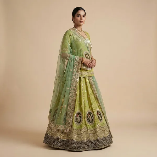 Green_Embellished_Lehenga_Choli_Set_with_Dupatta