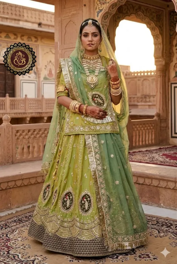 Green_Embellished_Lehenga_Choli_Set_with_Dupatta