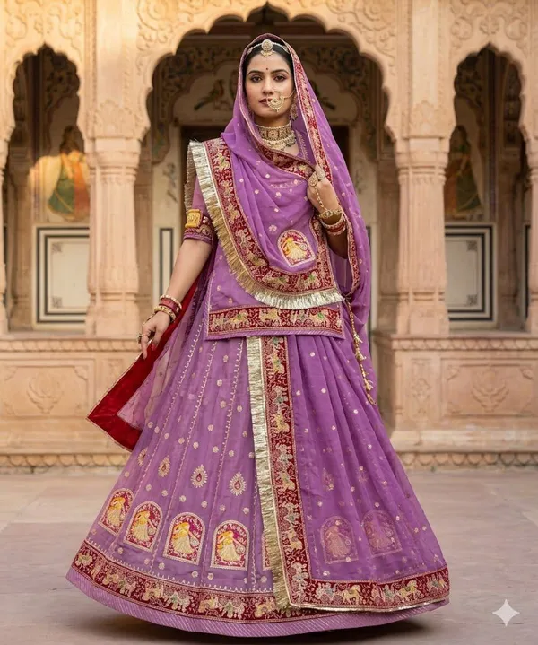 Lavender_Purple_Embroidered_Lehenga_Choli_Set_with_Gold_Detailing__Traditional_Indian_Ethnic_Wear
