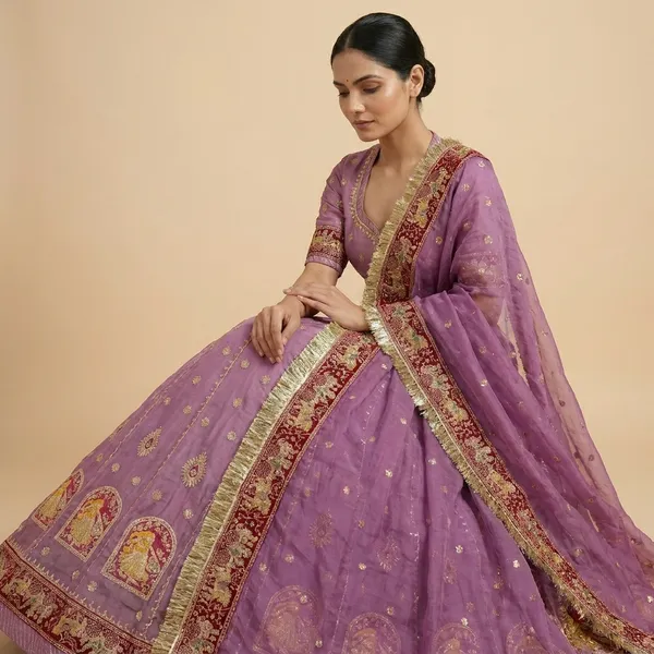 Lavender_Purple_Embroidered_Lehenga_Choli_Set_with_Gold_Detailing__Traditional_Indian_Ethnic_Wear
