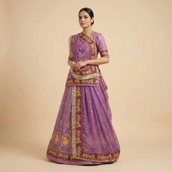 Lavender_Purple_Embroidered_Lehenga_Choli_Set_with_Gold_Detailing__Traditional_Indian_Ethnic_Wear