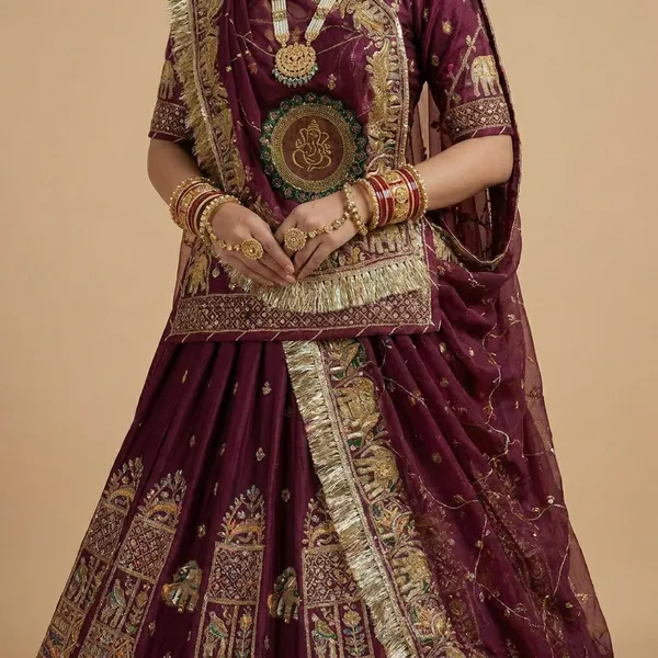 Bridal_Maroon_and_Gold_Embroidered_Lehenga_Choli_Set